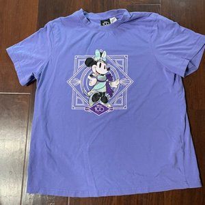 Disney Parks Minnie Mouse 100th Anniversary Platinum Purple T-Shirt Size Medium